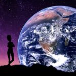 alien, earth, view from the moon, alien, alien, alien, alien, alien