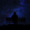 people, darkness, easy, outdoors, sky, man, twilight, nature, loneliness, space, beauty, one, admires, understanding, spirituality, unknown, cosmic sky, secret, awareness of the way