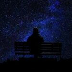 people, darkness, easy, outdoors, sky, man, twilight, nature, loneliness, space, beauty, one, admires, understanding, spirituality, unknown, cosmic sky, secret, awareness of the way