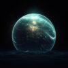 globe, bubble, water, liquid, sphere, ball, crystal, spirit, spiritual, blue, aqua, nature, surreal, alchemy, float, floating, mystic, mystical, magic, ai generated