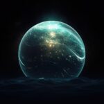 globe, bubble, water, liquid, sphere, ball, crystal, spirit, spiritual, blue, aqua, nature, surreal, alchemy, float, floating, mystic, mystical, magic, ai generated