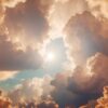 ai generated, clouds, sky, weather, storm, sun, shine, evening, radiant, divine, nature, fantasy