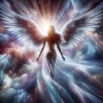 ai generated, angel, fantasy, clouds, nature, art, woman, imagination, glow, aurora, energy