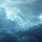 cross, stormy sky, landscape, lightning, sun rays, solitude, faith, nature, power, moody, clouds, hilltop, spiritual, isolated, scenery, rugged, reverence, religious, symbolism, cloudy sky, atmospheric, serene, worship, mystical, ethereal, ai generated