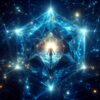 ai generated, crystal, octahedron, protection, spiritual, space, geometry, fantasy, universe, cosmos, heaven, vision, spirituality, esoteric, mystical, magic, light