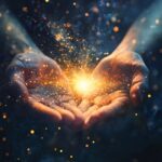ai generated, healing, hands, magic, sparkles, light, glow, particles, bokeh, mystical, enchantment, illumination, fantasy, darkness, bright, ethereal, magical, radiance, wonder, creative, shimmer, shine, twinkling, sparkling