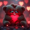 ai generated, valentine's day, teddy bear, love, heart, romantic, romance, red, together, give a gift, togetherness, in love, surprise, passion, attention, loyalty, harmony, date, stuffed animal, cute, background, valentinstag, valentinstagsbilder, hintergrund, liebe